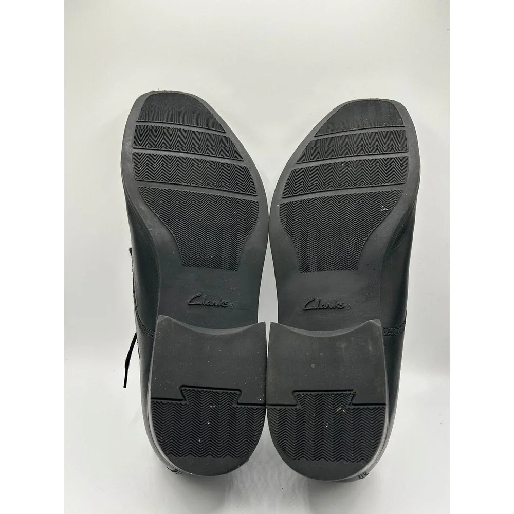 Clarks Collection Tilden Cap Men Black Leather Derby Dress Shoes Size 14 M